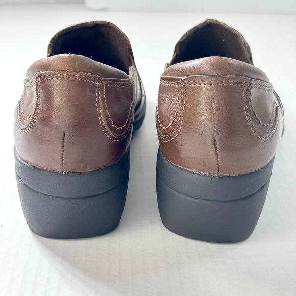 Earth Origins Brown Leather Chunky Wedge Platform Shoes Veronica Too Women 8.5 M - Picture 11 of 13